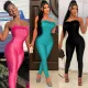 Summer Women sexy furry off shoulder Jumpsuit