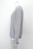 Cárdigan de punto de otoño Chaqueta de suéter de cárdigan hueco para mujer