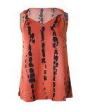 Women Clothes Summer Sleeveless V-Neck Print Casual Top