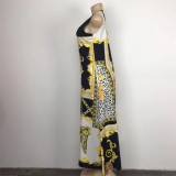 Sleeveless Long Dress Women Positioning Print Swing Skirt Bohemian Vintage Long Skirt