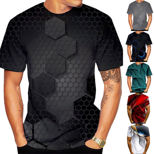 Bedrucktes Kurzarm-Track-T-Shirt mit Rundhalsausschnitt für Herren