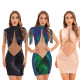 Women Fringed Sequin Sexy Backless Bodycon Dress