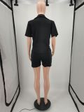 Women Summer Shirt + Shorts Two Piece Set