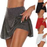 Pantalones cortos básicos de dos piezas falsos de color sólido de verano para mujer