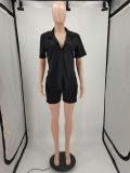 Women Summer Shirt + Shorts Two Piece Set