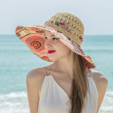 Sombrilla de playa bohemia, protector solar para mujer, sombrero de paja transpirable, sombrero de pescador para adultos