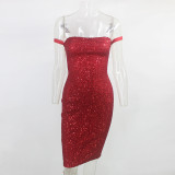 Spring Women Clothes Sexy Sleeveless Elegant Sequin Party Dress