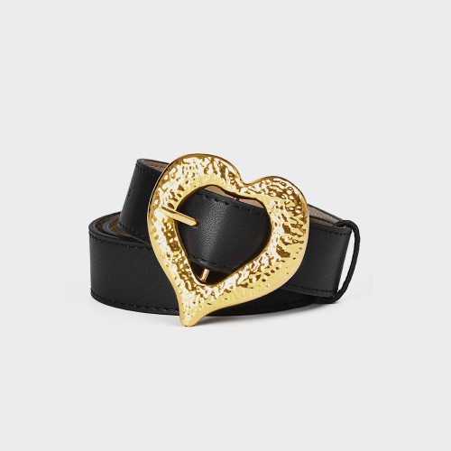 Женское винтажное кожаное кольцо с сердечком, модная пряжка, кожаный ремень