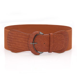 Cinturón ancho de otoño e invierno, cinturón decorativo versátil a la moda para mujer, cinturón elástico (MOQ 2)