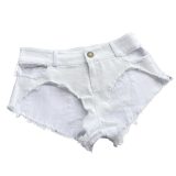 Pantalones cortos de mezclilla elásticos sexy Pantalones cortos de mezclilla Pantalones cortos de cintura baja Bar Club Ropa de mujer