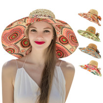 Cappello da sole da donna con protezione solare da spiaggia bohemien Cappello da pescatore adulto Cappello di paglia traspirante