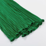 Spring/Summer Solid Color Drape Loose Silky Pleated Casual Two-piece Set