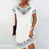 Summer Boho Print Casual Short Sleeve Dress