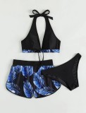 ruffle print shorts Two Pieces swimsuit bikini