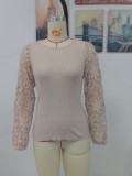 Damen Pullover mit Kettengliederausschnitt und Rundhalsausschnitt