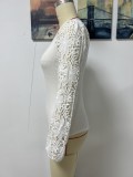 Damen Pullover mit Kettengliederausschnitt und Rundhalsausschnitt