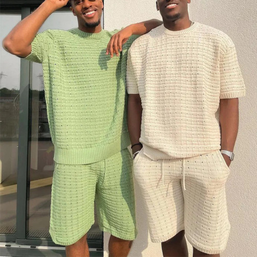 Men'S Clothes Matching Suits Summer Men'S Suits Men'S Sports Loose Short Sleeve Shirts Shorts Set