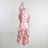 Temptation Sexy Pajamas Simulation Silk Ruffle Sleeve Cardigan Robe Nightgown