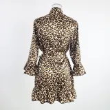 Temptation Sexy Pajamas Simulation Silk Ruffle Sleeve Cardigan Robe Nightgown