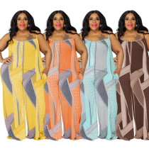 Tirante Estampado Suelto Casual Tallas grandes Mono Ropa de mujer