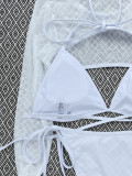 Maillot de bain sexy trois pièces à manches longues avec protection solaire Maillot de bain bikini en maille