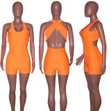 Combinaison de gilet de sport américain simple pour femmes Short de yoga sans couture Fesses Fitness Femmes
