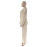 Autumn/Winter Trend Colorblock Simple Style Long Sleeve Suit Top Fashion Casual Pants Set
