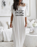 Women's Summer Positioning Print Long Shirt Dress