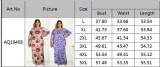 Robe maxi à imprimé numérique printemps-automne grande taille pour femme
