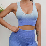 Seamless Yoga Wear Women's Gym Suit High Waist Butt Lift Gym Pants Tie Dye Sports Tank Top Running Shorts