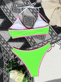 Bikini Colorblock maillot de bain Patchwork maillot de bain femmes bas dos maillot de bain Sexy Bikini