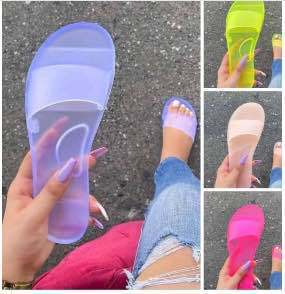 Sandalias planas de cristal de verano para mujer