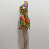 Casual Fashion Digital Print Multicolor Shirt Dress