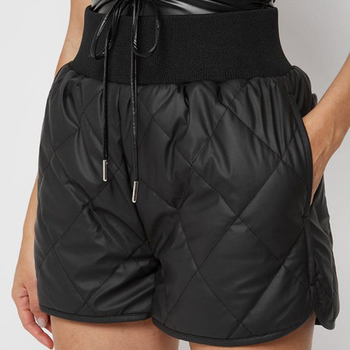 Shorts de algodão folgado moda feminina casual esportivo não elástico de cintura alta