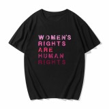 My Body My Choice Anti-Abortion Roe Wade Letter Print Cotton Black Plus Size Short Sleeve T-Shirt