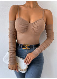 Women Sexy Backless Straps Off Shoulder Top