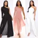 Summer Women Clothes Fashion Sexy One-Piece Long-Sleeve Jumpsuit Fake Two-Piece Set