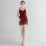 Sequin Formal Party Strap Sequin Evening Party Dress