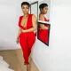 Nightclub Women Clothes Stretch Ribbed Sexy Lace-Up Sleeveless Jumpsuit