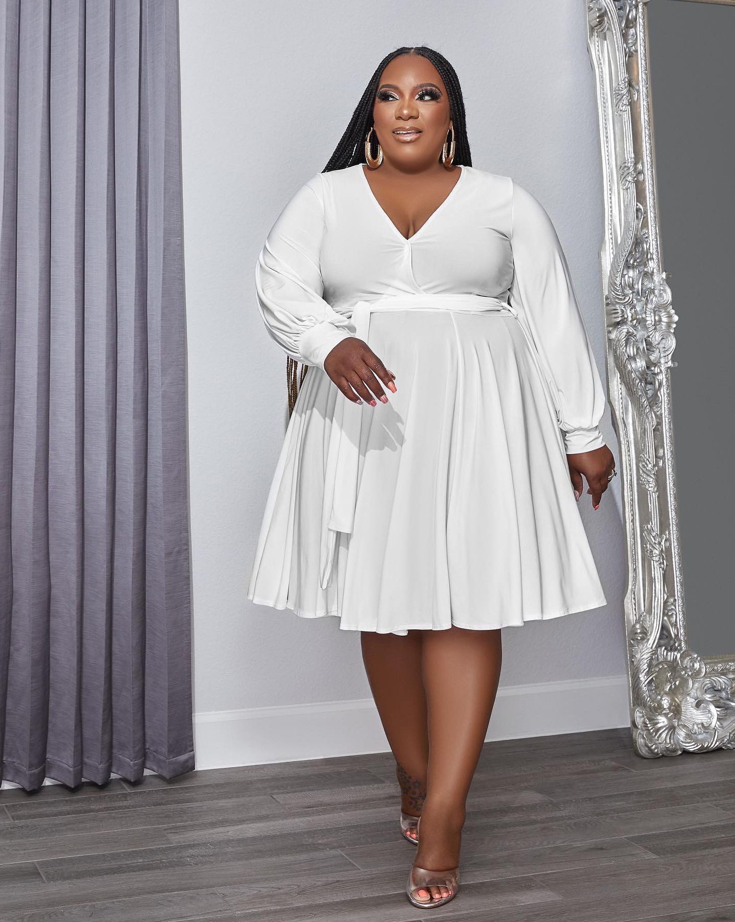 Women's Loose Balloon Sleeve Plus Size Dress - The Little Connection
