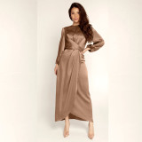 Feminine tunic dress,satin maxi dress in Dubai
