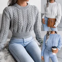 Women Autumn and Winter Twist Long Sleeve Sweater
