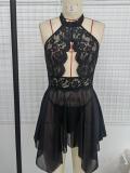 Sexy lingerie slip dress sexy lace mesh Patchwork See-Through sexy night dress
