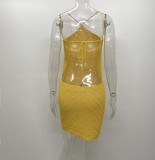 High End Summer Women's Chic Premium Sling Low Back Cutout Short Dress