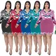 Plus Size Women's Floral Print Long Sleeve Bodycon Dress
