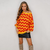 Suéter feminino moda outono/inverno plus size pulôver patchwork solto gola redonda manga lanterna