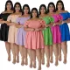 Plus Size Summer Women's Off Shoulder Short Sleeve Casual Swing Dress