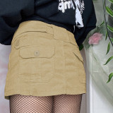 Minifalda con cinturón elegante y sexy de cintura alta estilo callejero