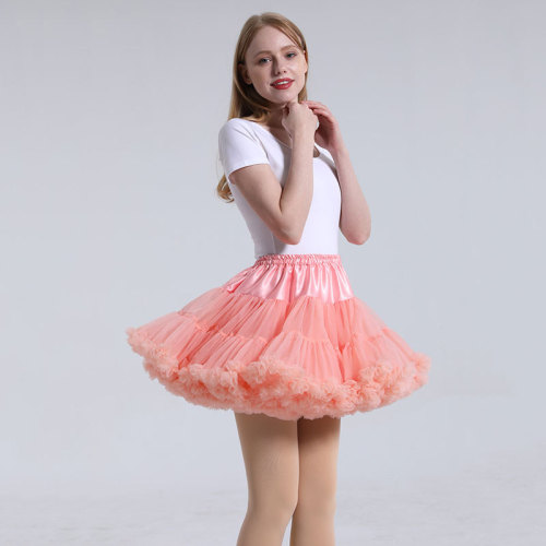 Falda de malla suave de Lolita, falda con mechones de hilo suave para Cosplay, enagua sin hueso