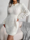 Women Fall/Winter Casual Twist Long Sleeve Bodycon Sweater Dress